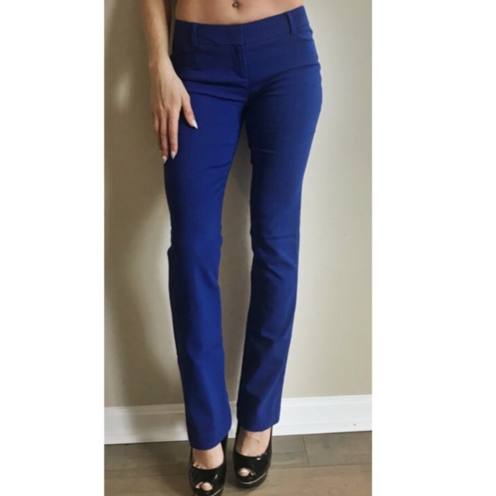 Express Low Rise Ankle Columnist Pant Royal Blue